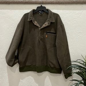 POLO BY RALPH LAUREN Men’s Olive Green Pullover Sweater 100% Polyester EUC Sz L